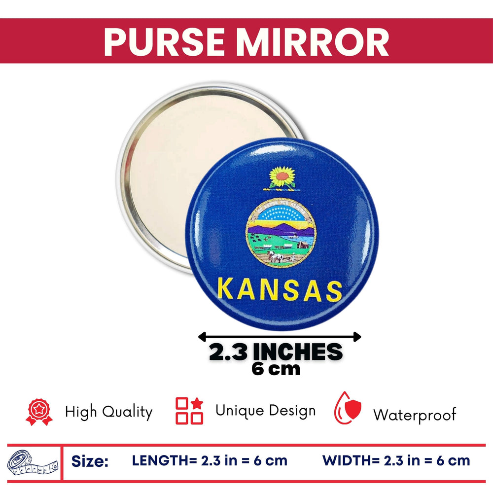 Purse Mirror - State Flag Kansas - USA