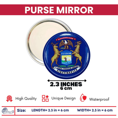 Purse Mirror - State Flag Michigan - USA