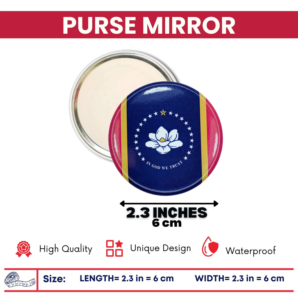 Purse Mirror - State Flag Mississippi - USA