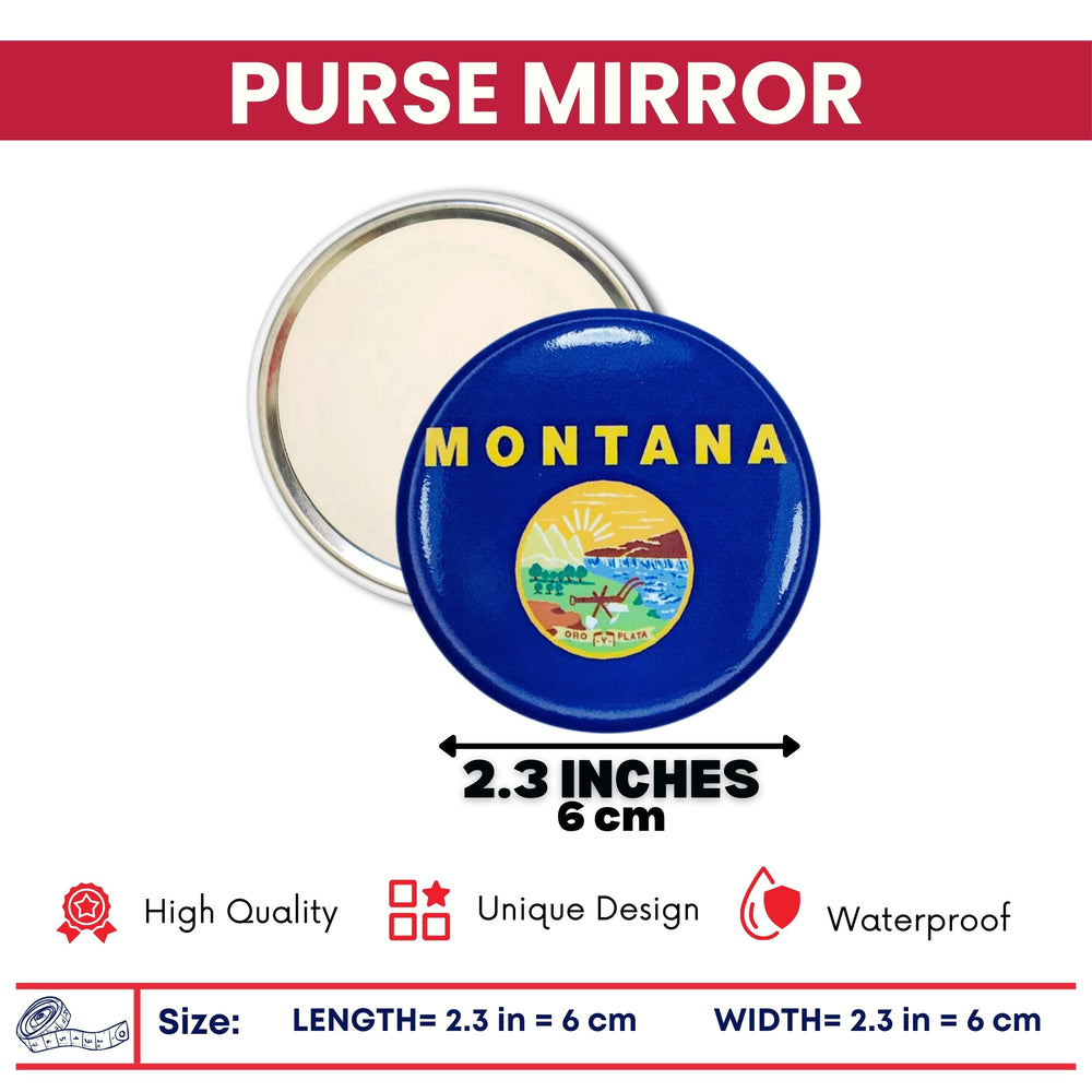 Purse Mirror - State Flag Montana - USA