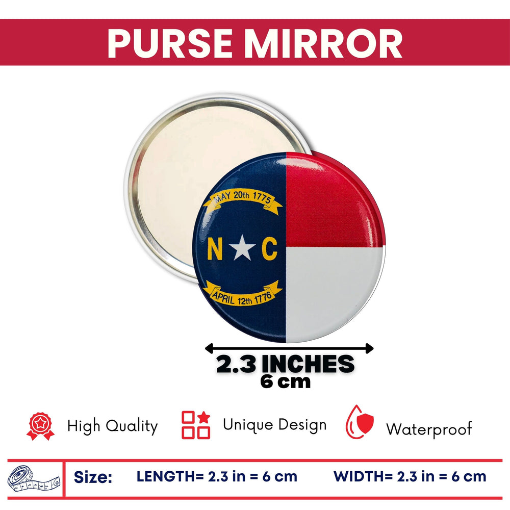 Purse Mirror - State Flag North Carolina - USA