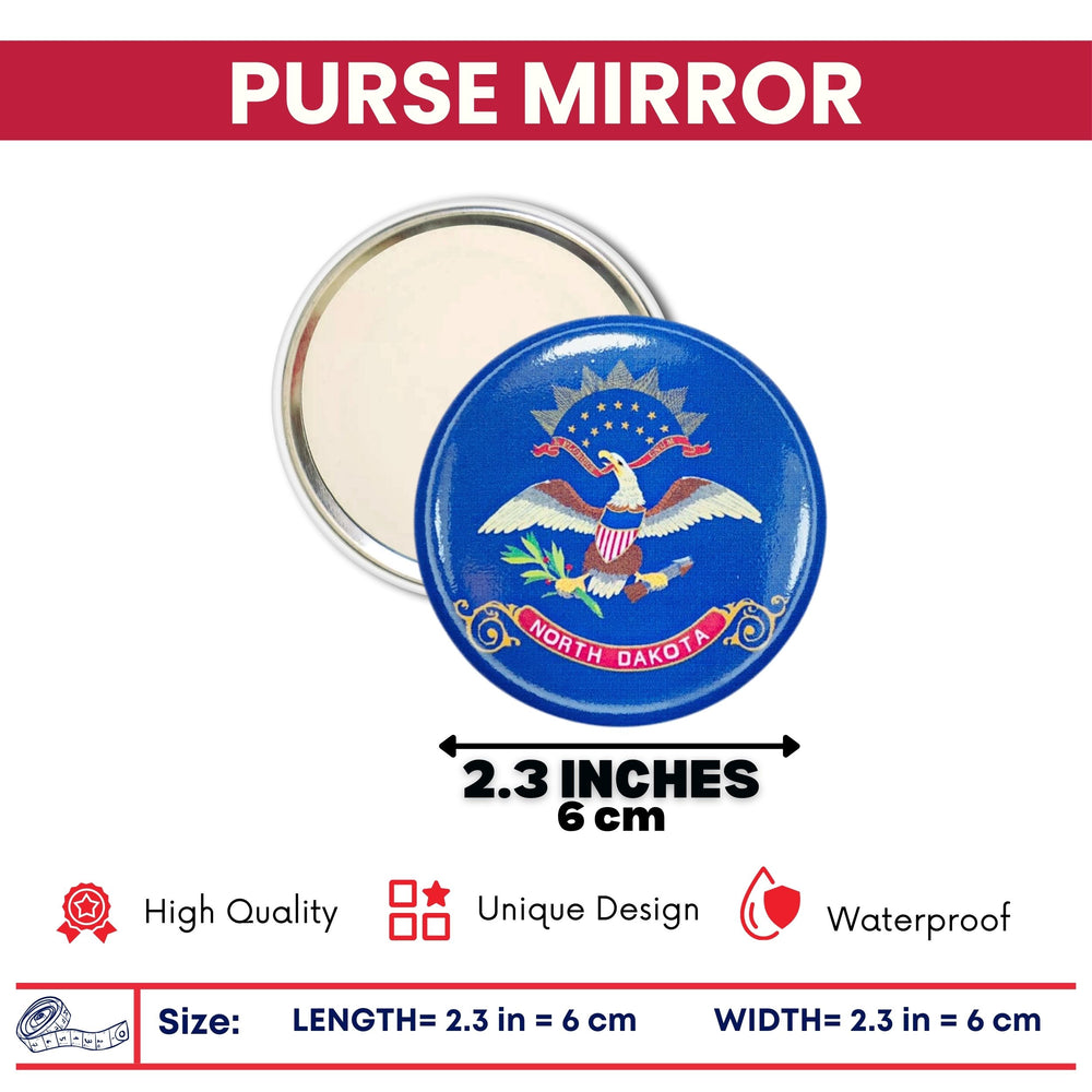 Purse Mirror - State Flag North Dakota - USA