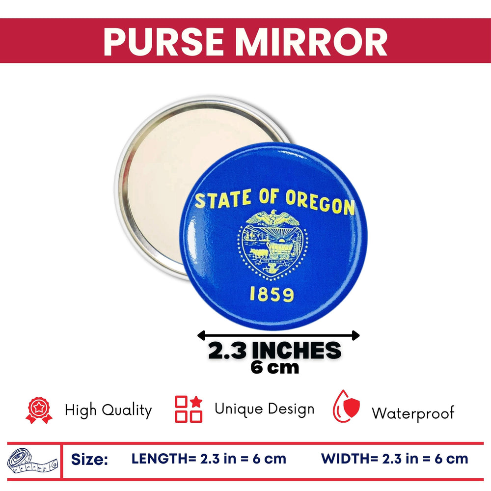 Purse Mirror - State Flag Oregon - USA