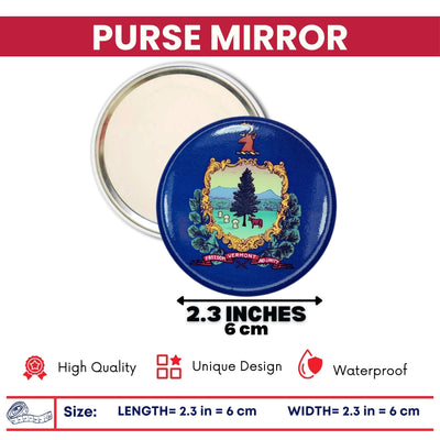 Purse Mirror - State Flag Vermont - USA