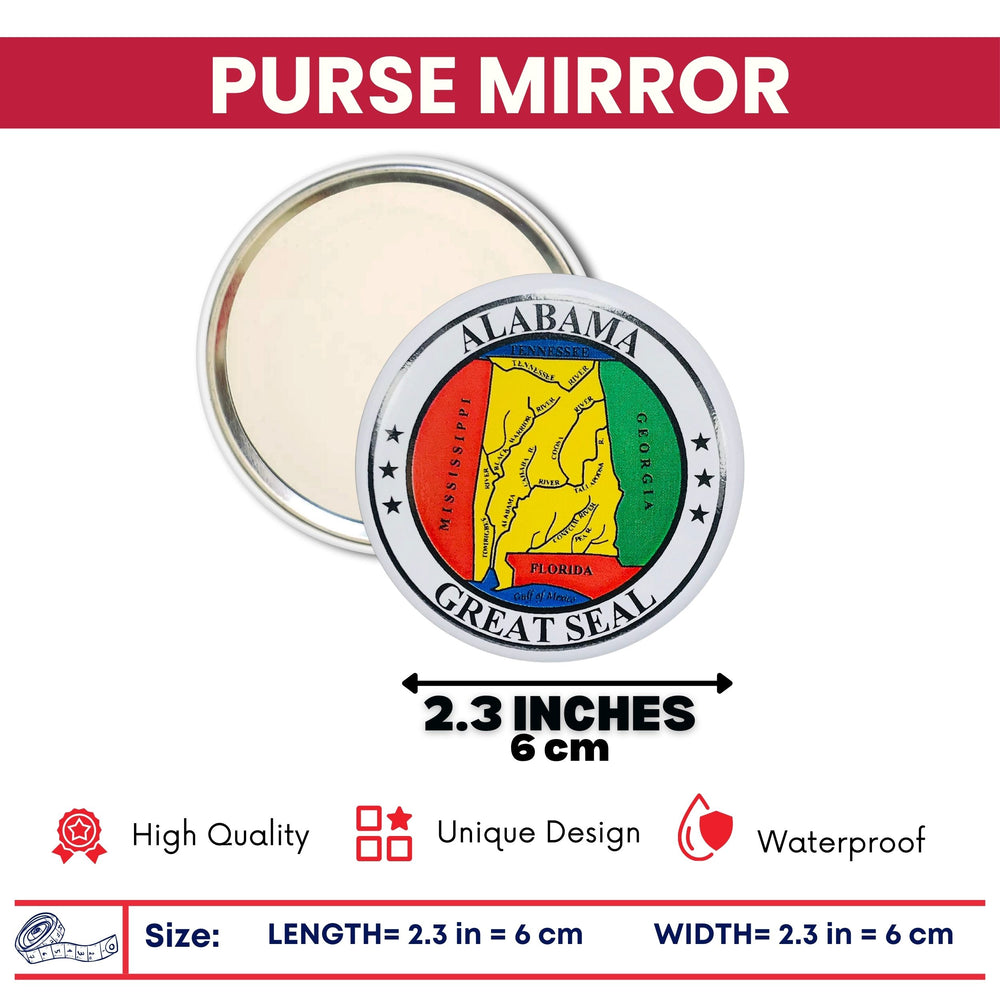 Purse Mirror - State Seal Alabama - USA