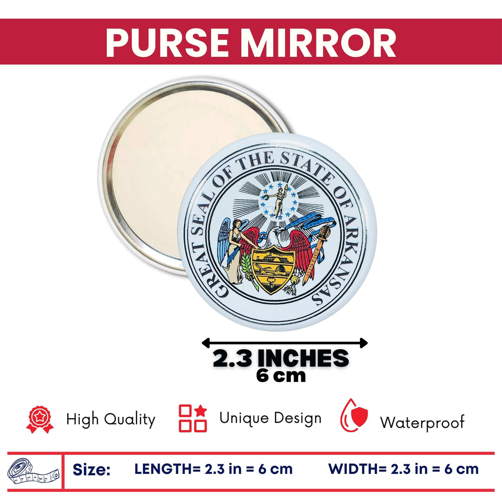 Purse Mirror - State Seal Arkansas - USA