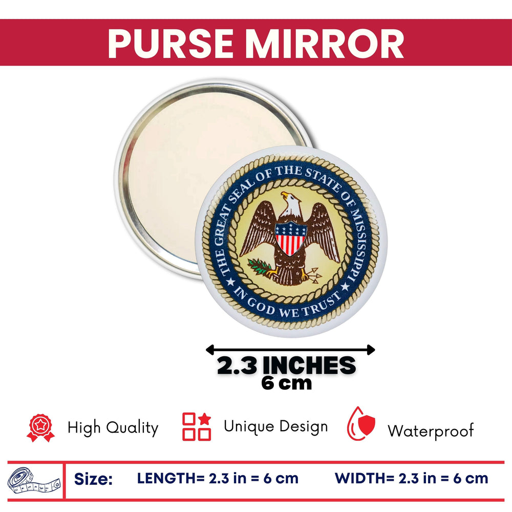 Purse Mirror - State Seal Mississippi - USA