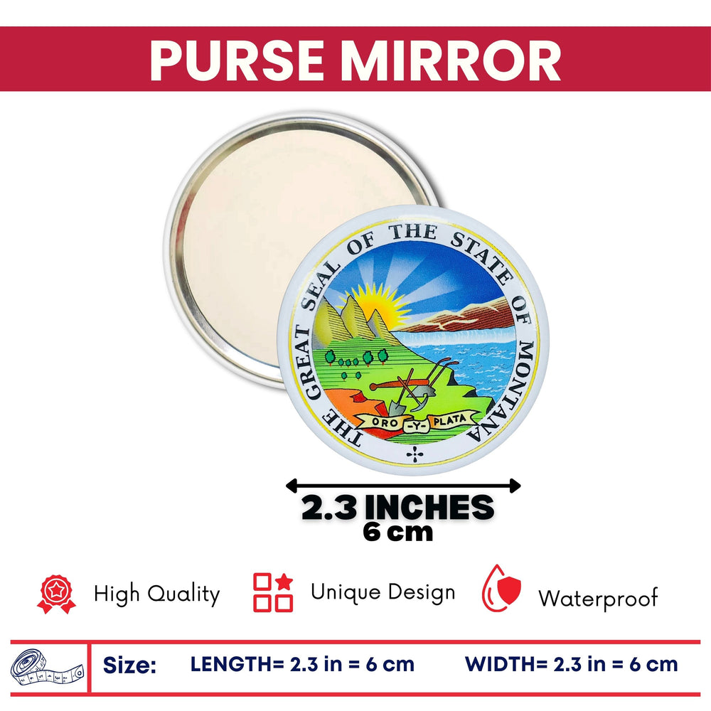 Purse Mirror - State Seal Montana - USA