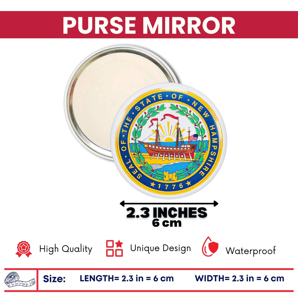 Purse Mirror - State Seal New Hampshire - USA