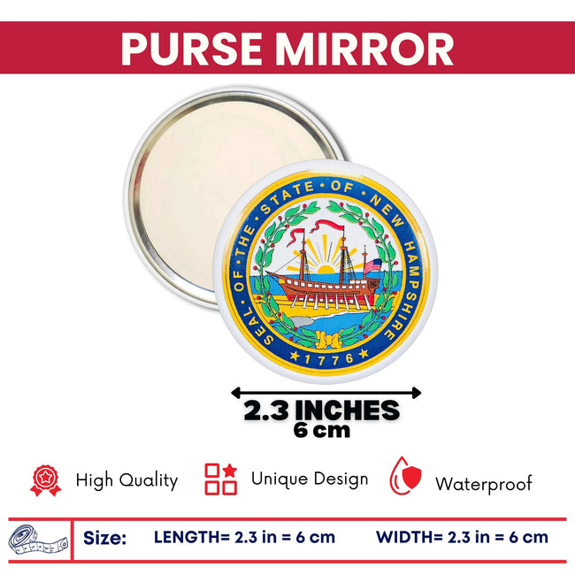 Purse Mirror - State Seal New Hampshire - USA