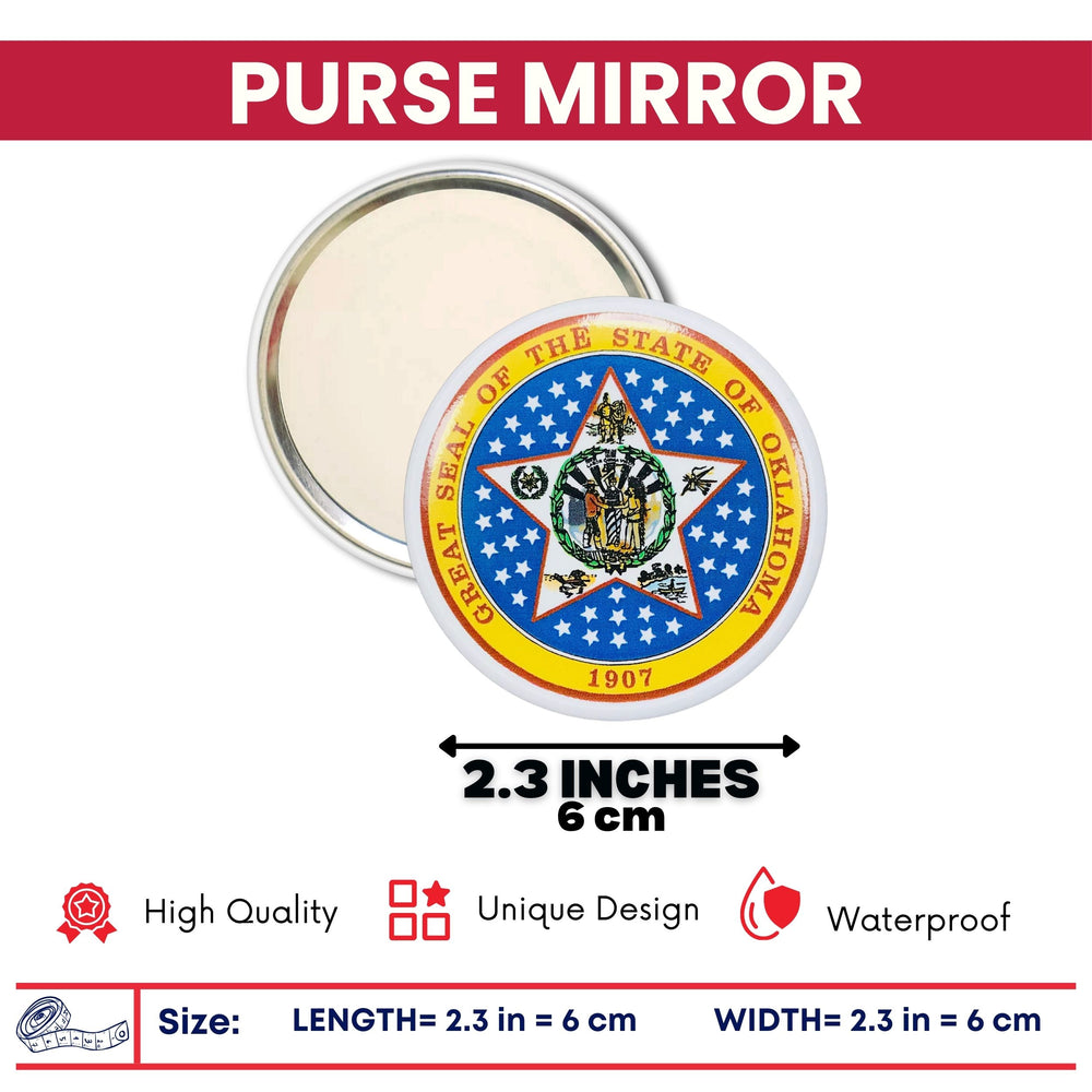 Purse Mirror - State Seal Oklahoma - USA