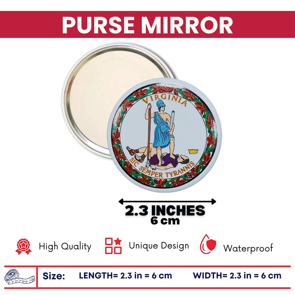 Purse Mirror - State Seal Virginia - USA