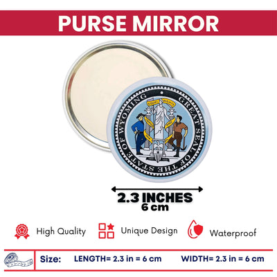 Purse Mirror - State Seal Wyoming - USA