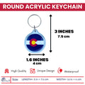 Round Acrylic Keychain - State Flag Colorado - USA