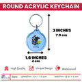 Round Acrylic Keychain - State Flag Illinois - USA
