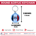 Round Acrylic Keychain - State Flag Iowa - USA