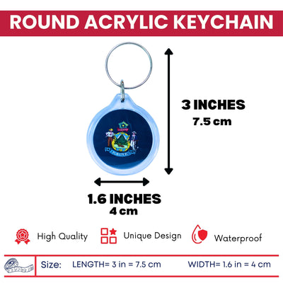 Round Acrylic Keychain - State Flag Maine - USA