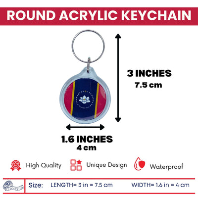 Round Acrylic Keychain - State Flag Mississippi - USA