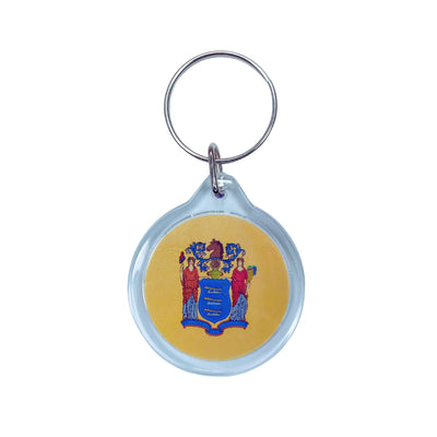 Round Acrylic Keychain - State Flag New Jersey - USA