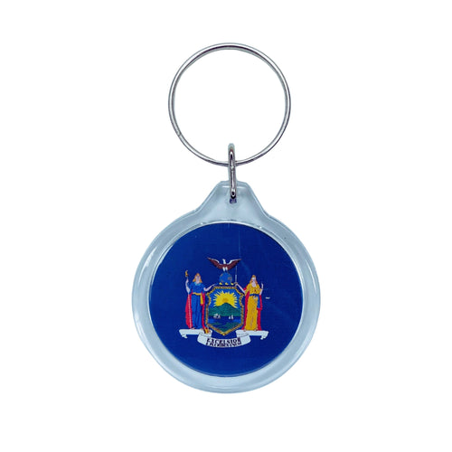 Round Acrylic Keychain - State Flag New York - USA
