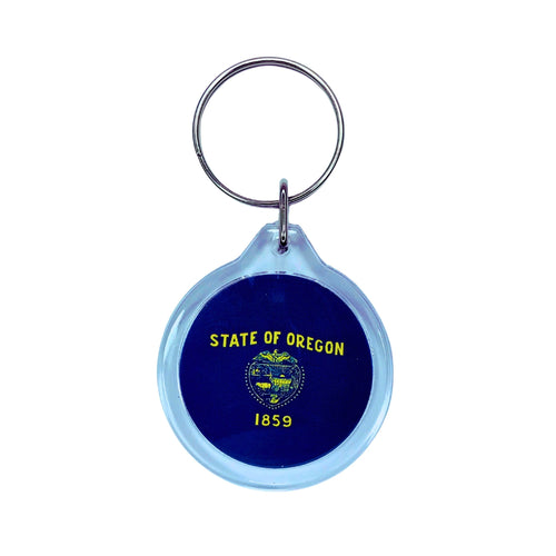 Round Acrylic Keychain - State Flag Oregon - USA