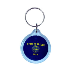 Round Acrylic Keychain - State Flag Oregon - USA