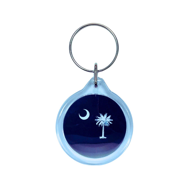 Round Acrylic Keychain - State Flag South Carolina - USA