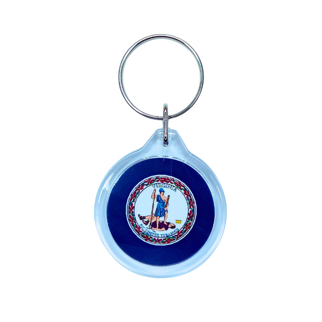 Round Acrylic Keychain - State Flag Virginia - USA