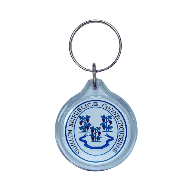 Round Acrylic Keychain - State Seal Connecticut - USA