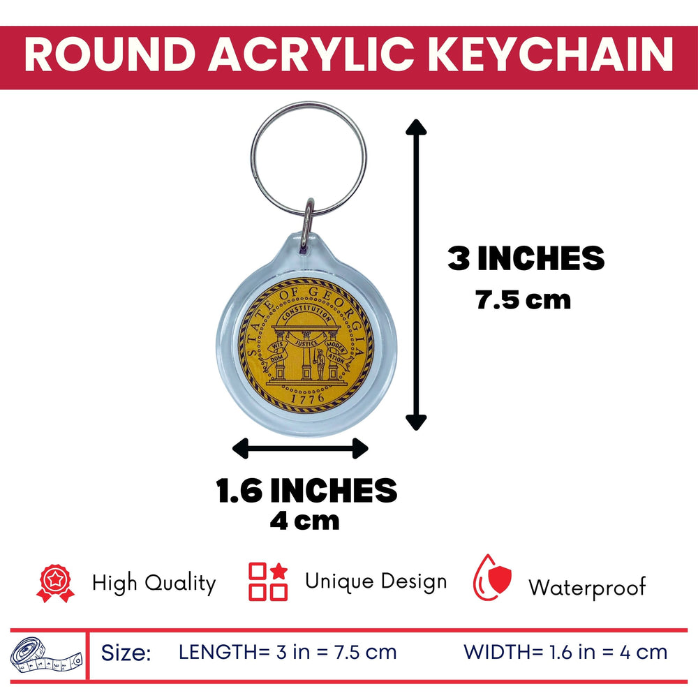 Round Acrylic Keychain - State Seal Georgia - USA