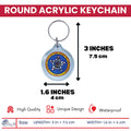 Round Acrylic Keychain - State Seal Oklahoma - USA