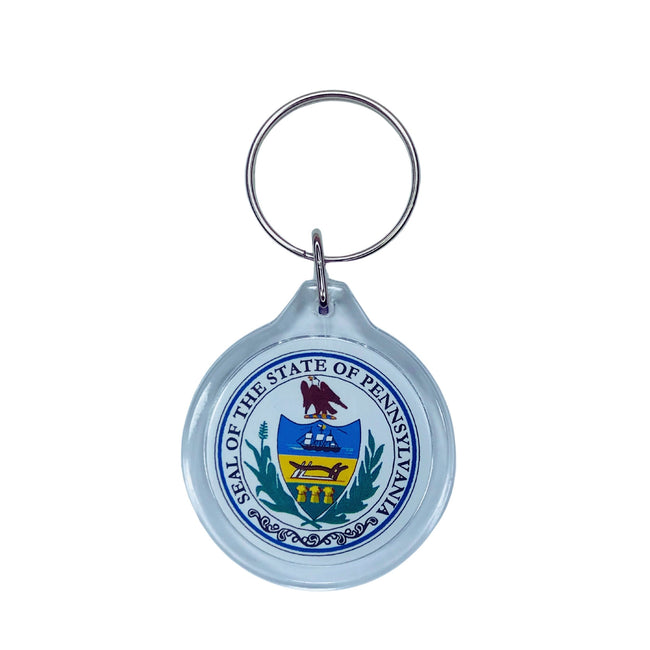 Round Acrylic Keychain - State Seal Pennsylvania - USA