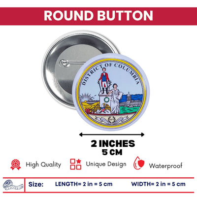 Round Button - Seal District Of Columbia - USA