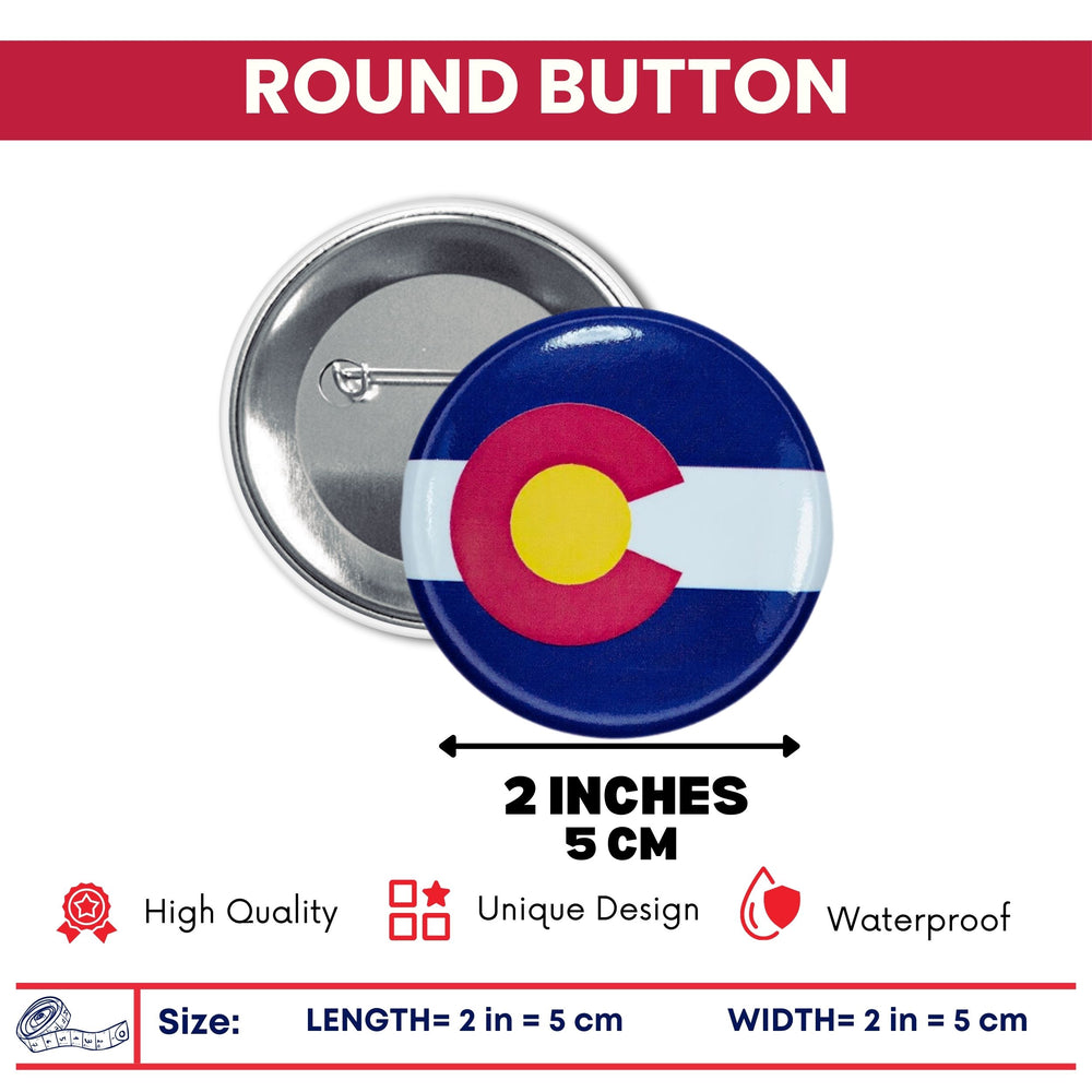 Round Button - State Flag Colorado - USA