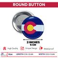 Round Button - State Flag Colorado - USA