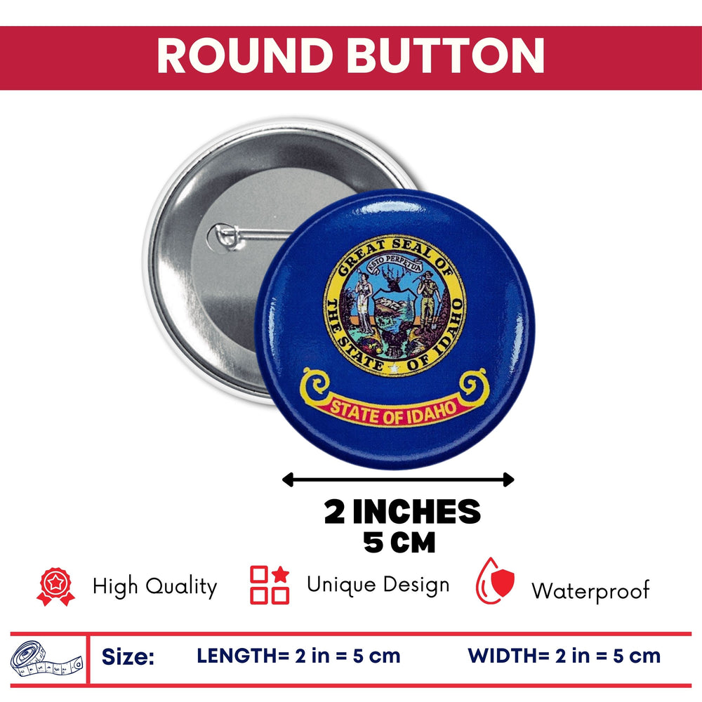 Round Button - State Flag Idaho - USA