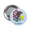 Round Button - State Flag Illinois - USA