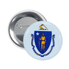 Round Button - State Flag Massachusetts - USA