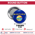 Round Button - State Flag Montana - USA