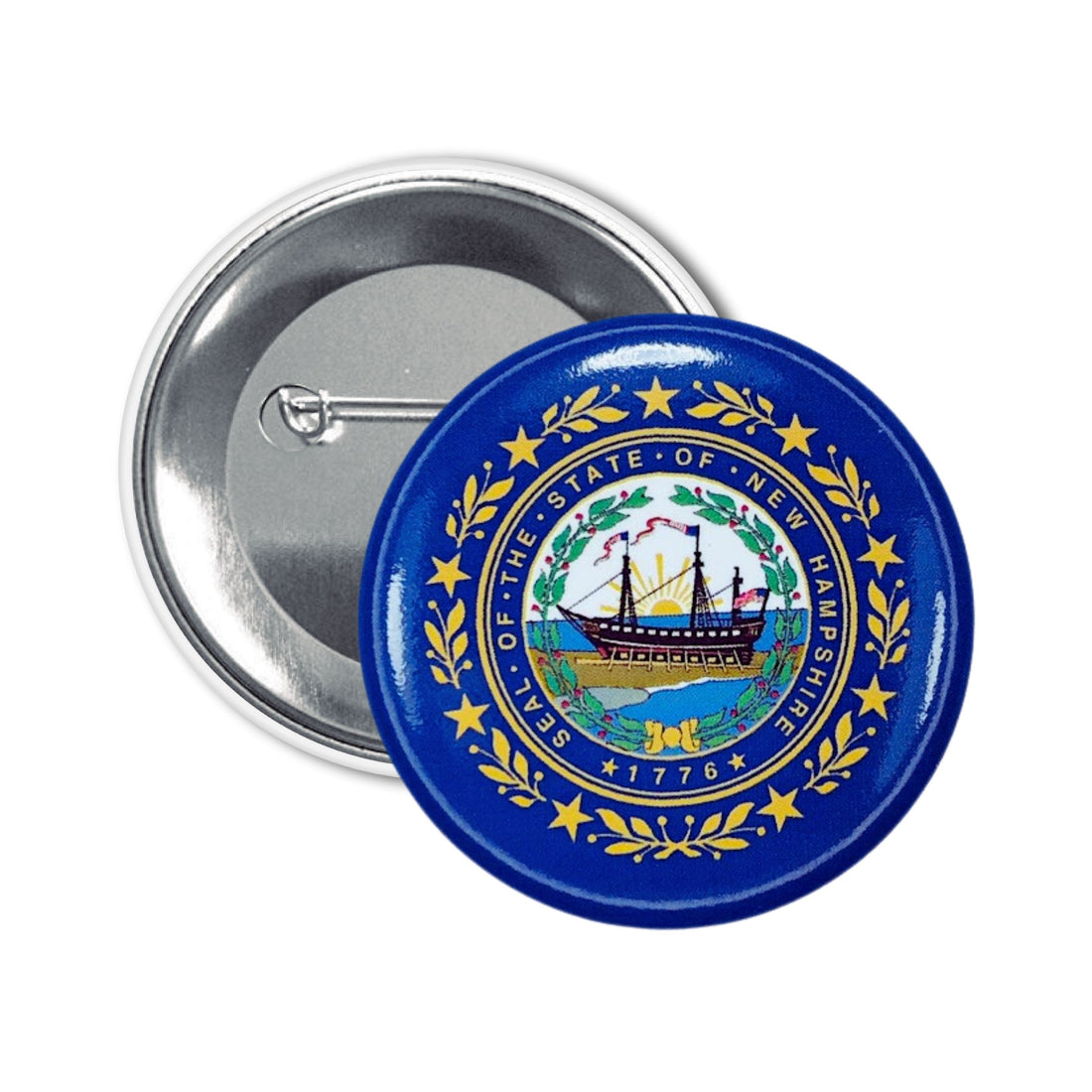 Round Button - State Flag New Hampshire - USA