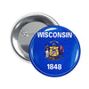 Round Button - State Flag Wisconsin - USA