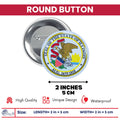 Round Button - State Seal Illinois - USA