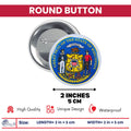 Round Button - State Seal Wisconsin - USA