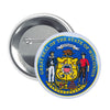 Round Button - State Seal Wisconsin - USA