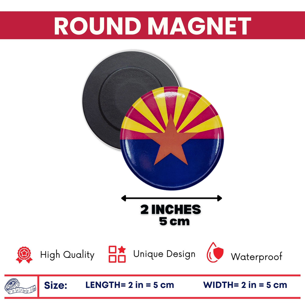 Round Magnet - State Flag Arizona - USA