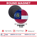 Round Magnet - State Flag Georgia - USA