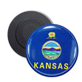 Round Magnet - State Flag Kansas - USA