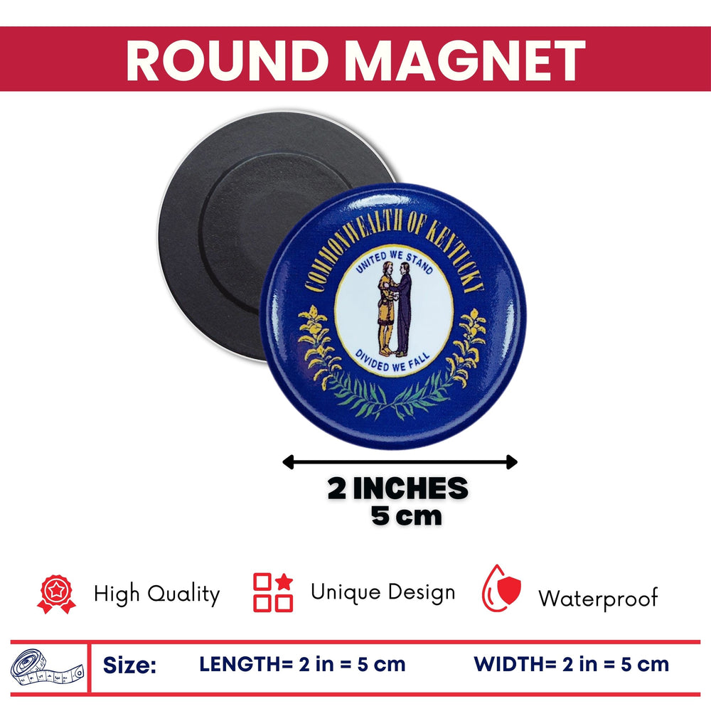 Round Magnet - State Flag Kentucky - USA