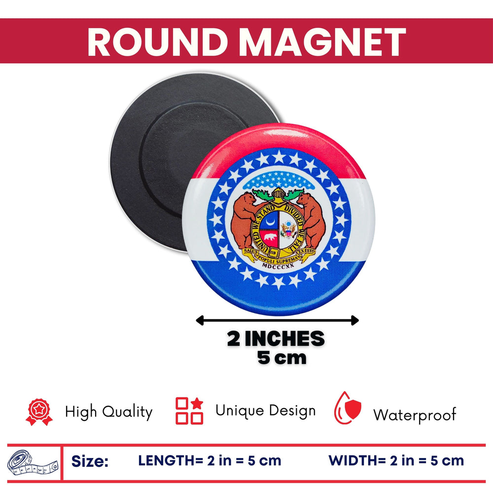 Round Magnet - State Flag Missouri - USA
