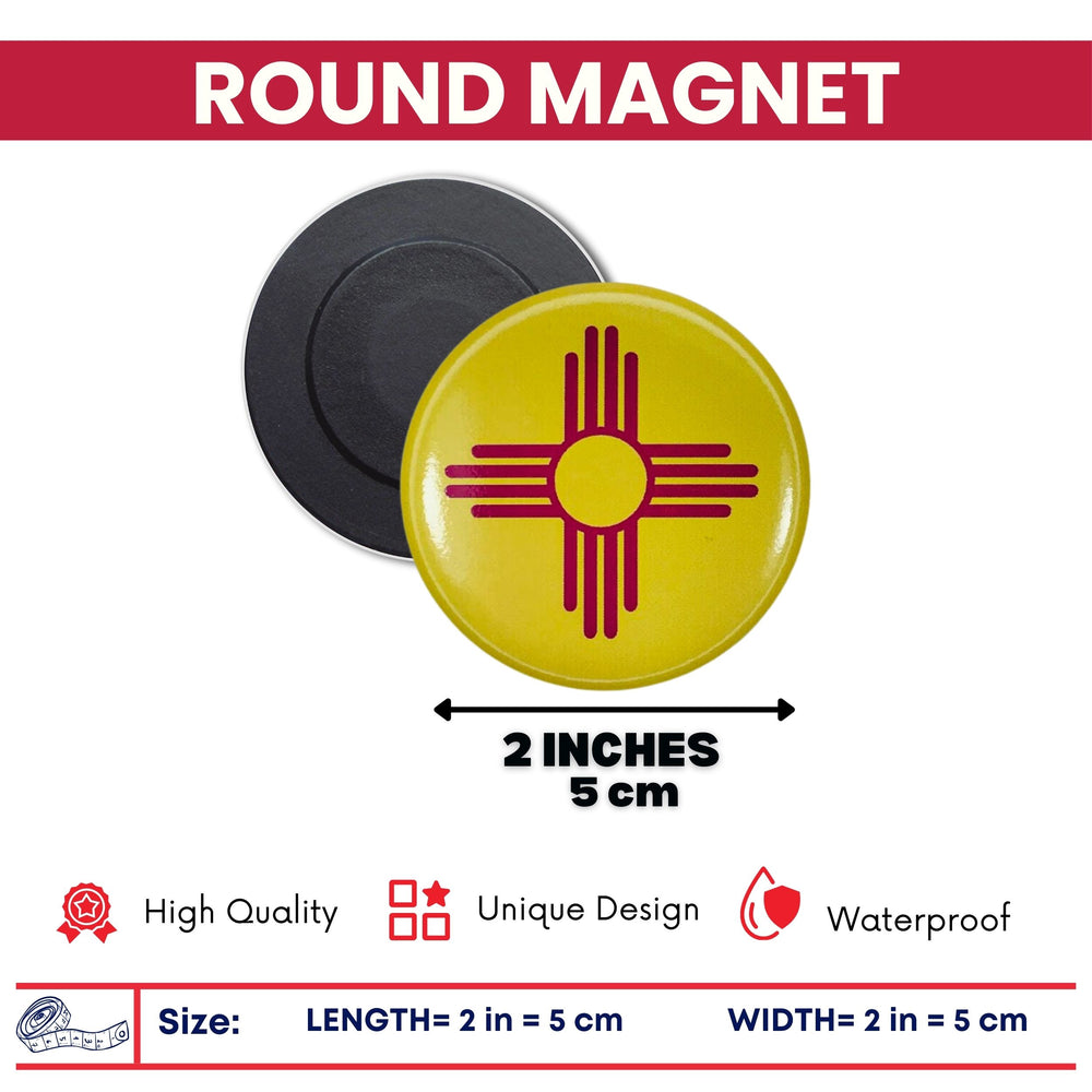 Round Magnet - State Flag New Mexico - USA